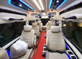 6 1x1 seats with bed deluxe tempo traveller hire